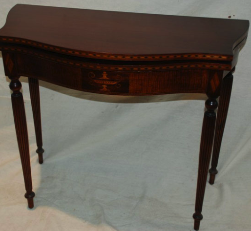 restored antique card table