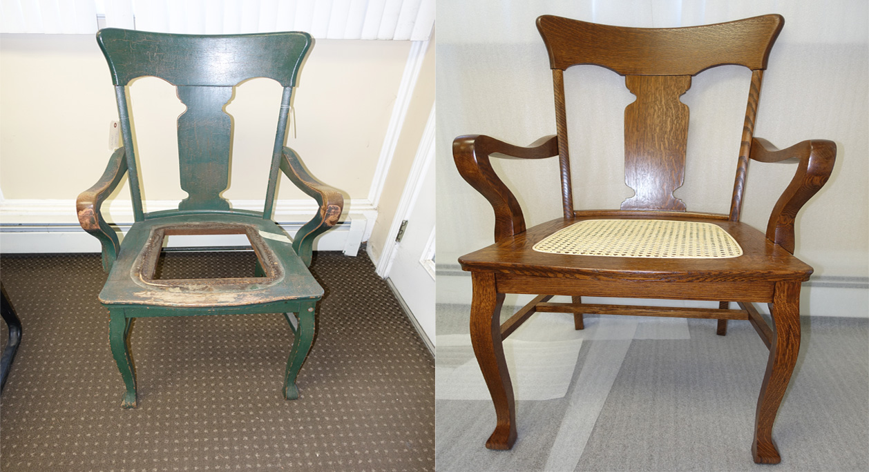 repaired antique chair
